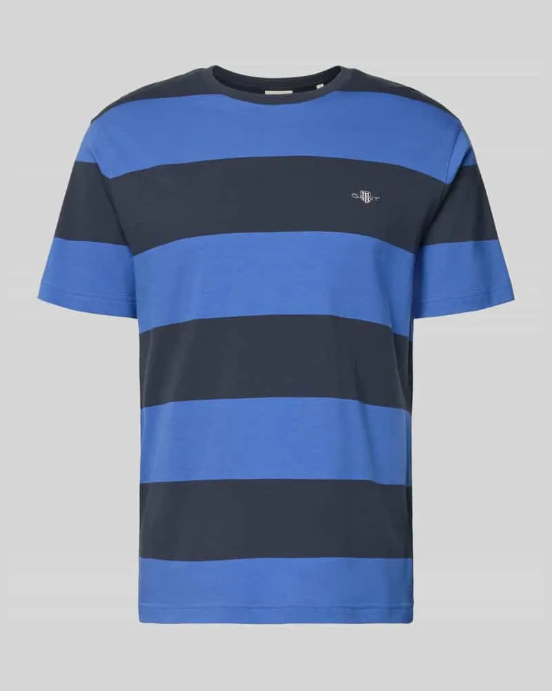Gant Regular Fit T-Shirt mit Logo-Print Modell 'BAR Blau