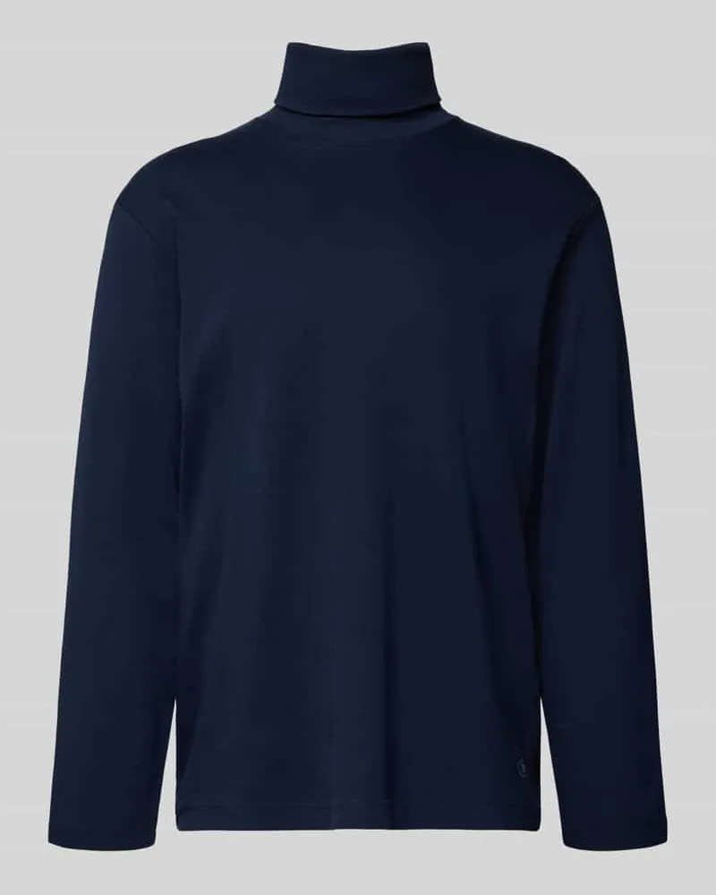 Tom Tailor Regular Fit Rollkragenpullover aus Baumwoll-Mix Marine