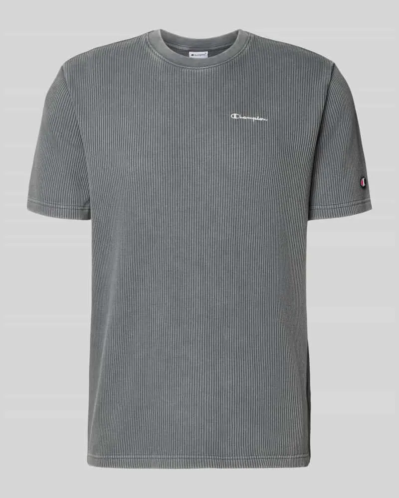 Champion T-Shirt mit Strukturmuster und Label-Stitchings Anthrazit