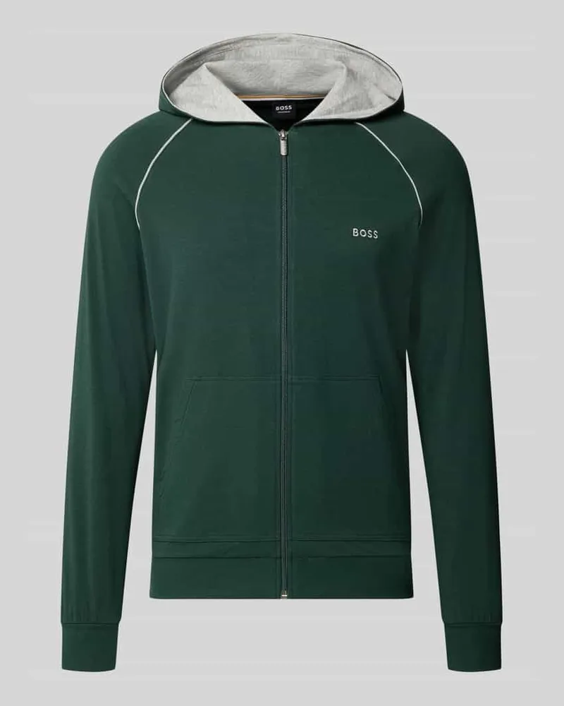 HUGO BOSS Regular Fit Sweatjacke aus Baumwoll-Mix Modell 'Mix&Match Jacket H Dunkelgruen