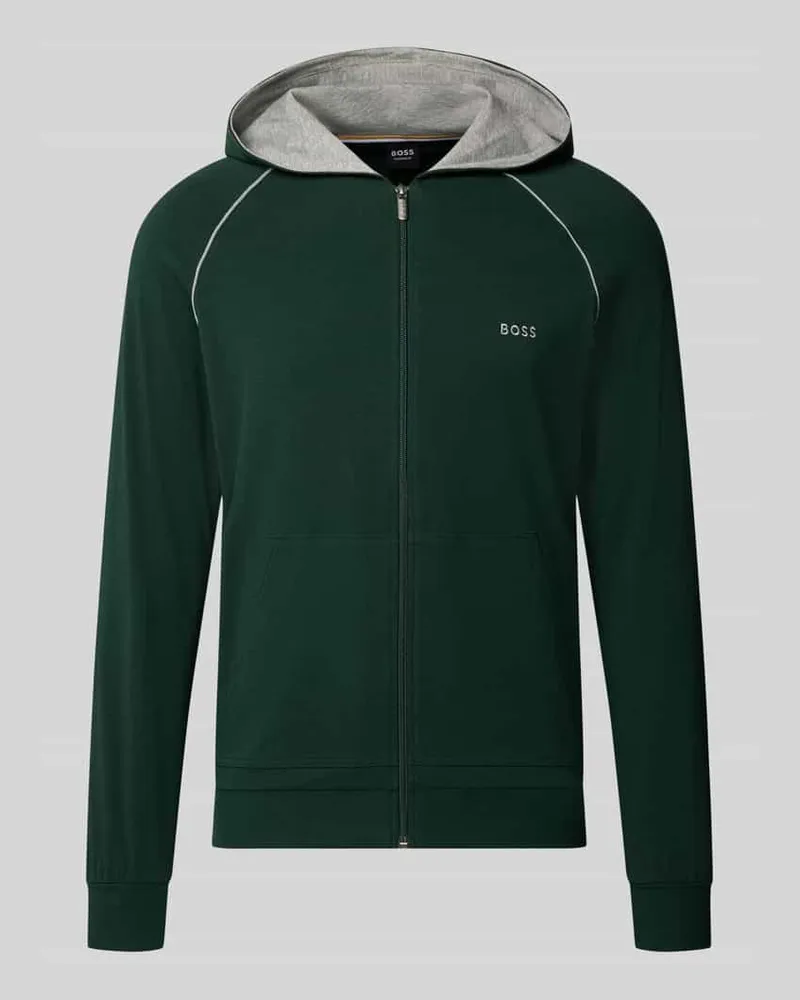 HUGO BOSS Regular Fit Sweatjacke aus Baumwoll-Mix Modell 'Mix&Match Jacket H Dunkelgruen