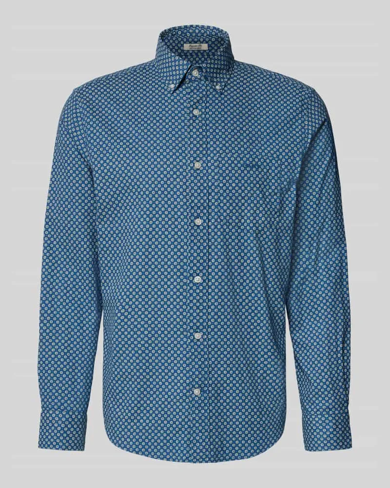Gant Regular Fit Freizeithemd aus Leinen-Baumwoll-Mix Royal