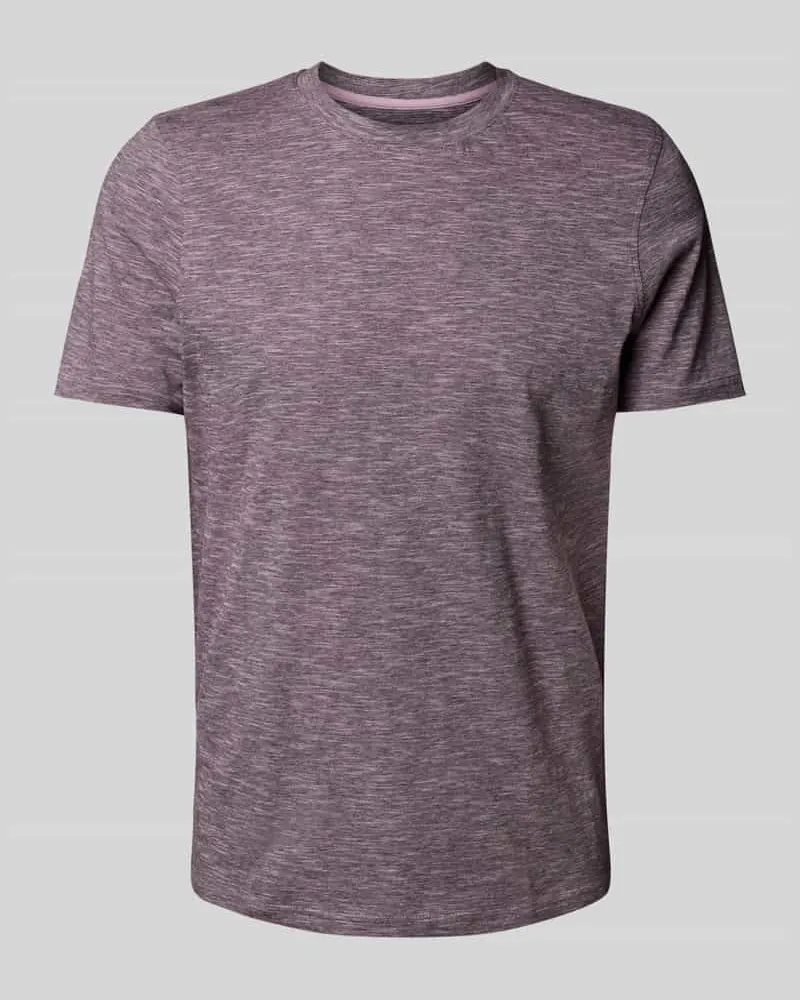 McNeal T-Shirt mit geripptem Rundhalsausschnitt Violett