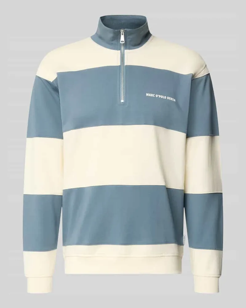 Marc O'Polo Relaxed Fit Troyer aus reiner Baumwolle Hellblau