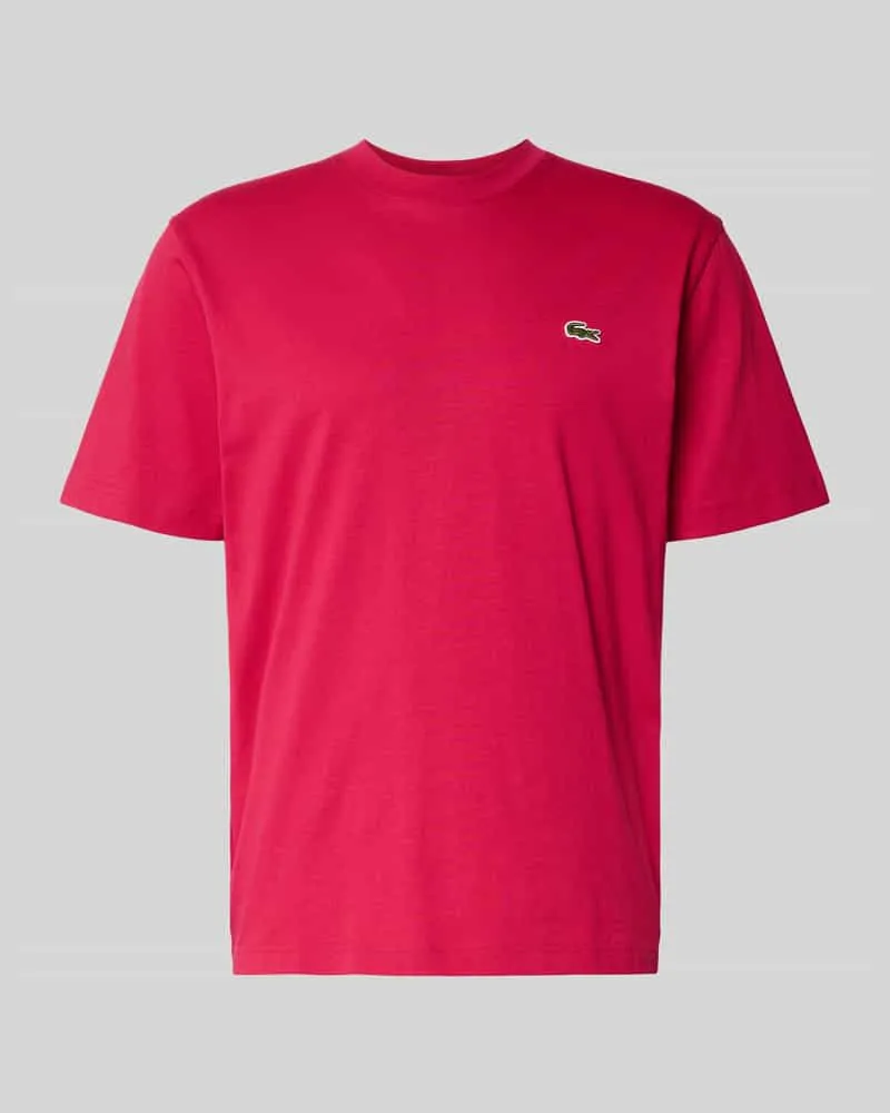 Lacoste Regular Fit T-Shirt aus reiner Baumwolle Pink