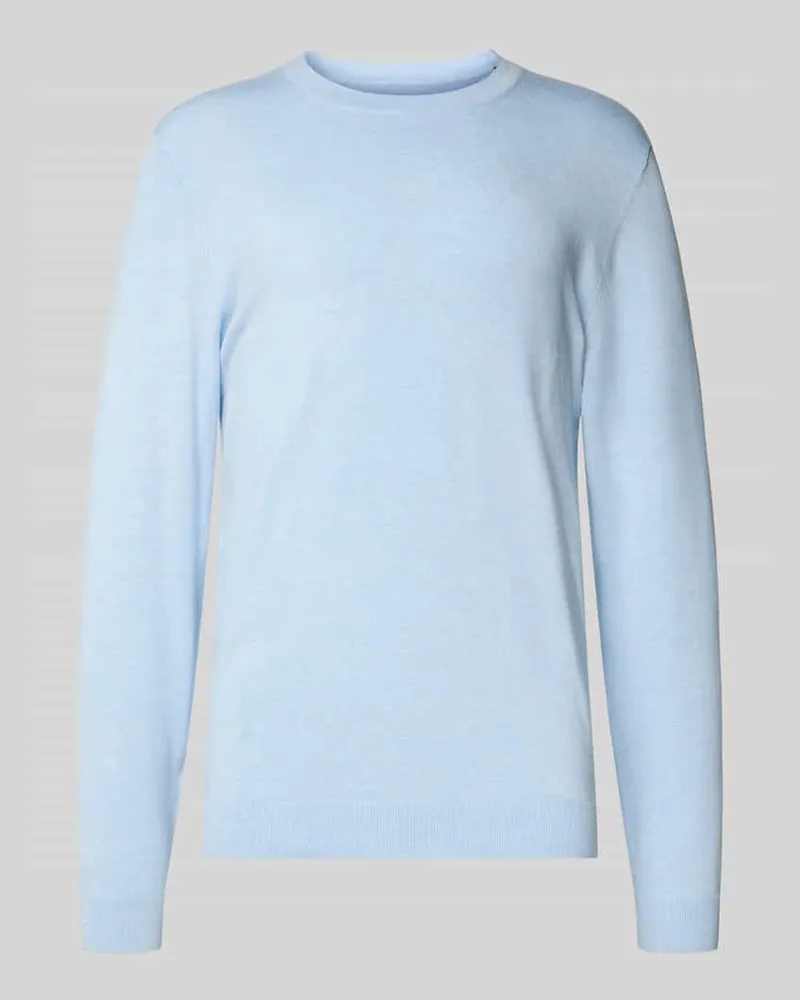 McNeal Strickpullover mit gerippten Abschlüssen Hellblau