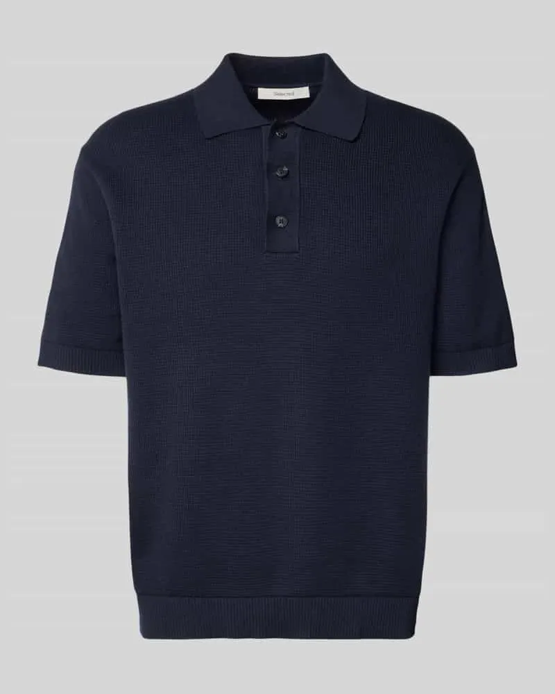 Selected Homme Relaxed Fit Poloshirt aus reiner Baumwolle Modell 'DANE Marine