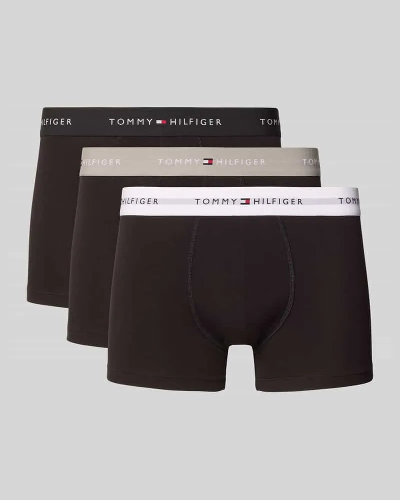 Tommy Hilfiger Trunks aus Baumwoll-Mix im 3er-Pack Black