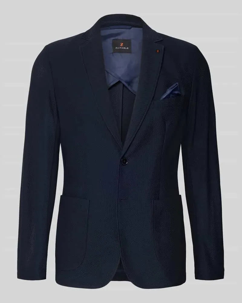 Zuitable Regular Fit Anzugjacke mit Strukturmuster Modell 'Bob Dunkelblau