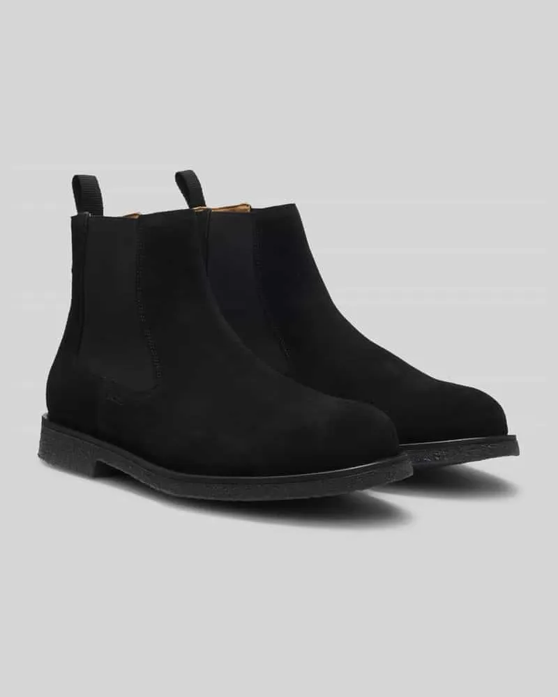 HUGO BOSS Chelsea Boots aus Rindsvelours mit Anziehschlaufe Black