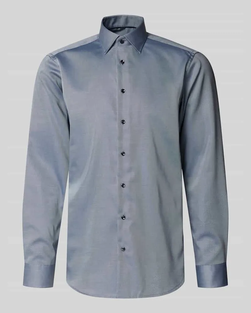 Christian Berg Regular Fit Businesss-Hemd mit Kentkragen Jeansblau