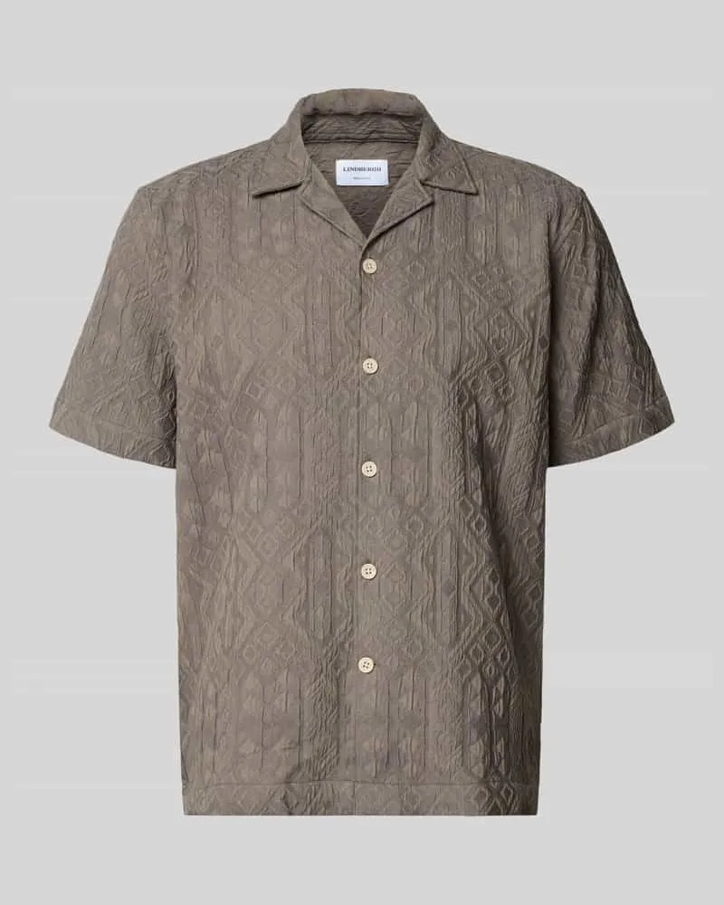 Lindbergh Modern Fit Freizeithemd mit Strukturmuster Khaki