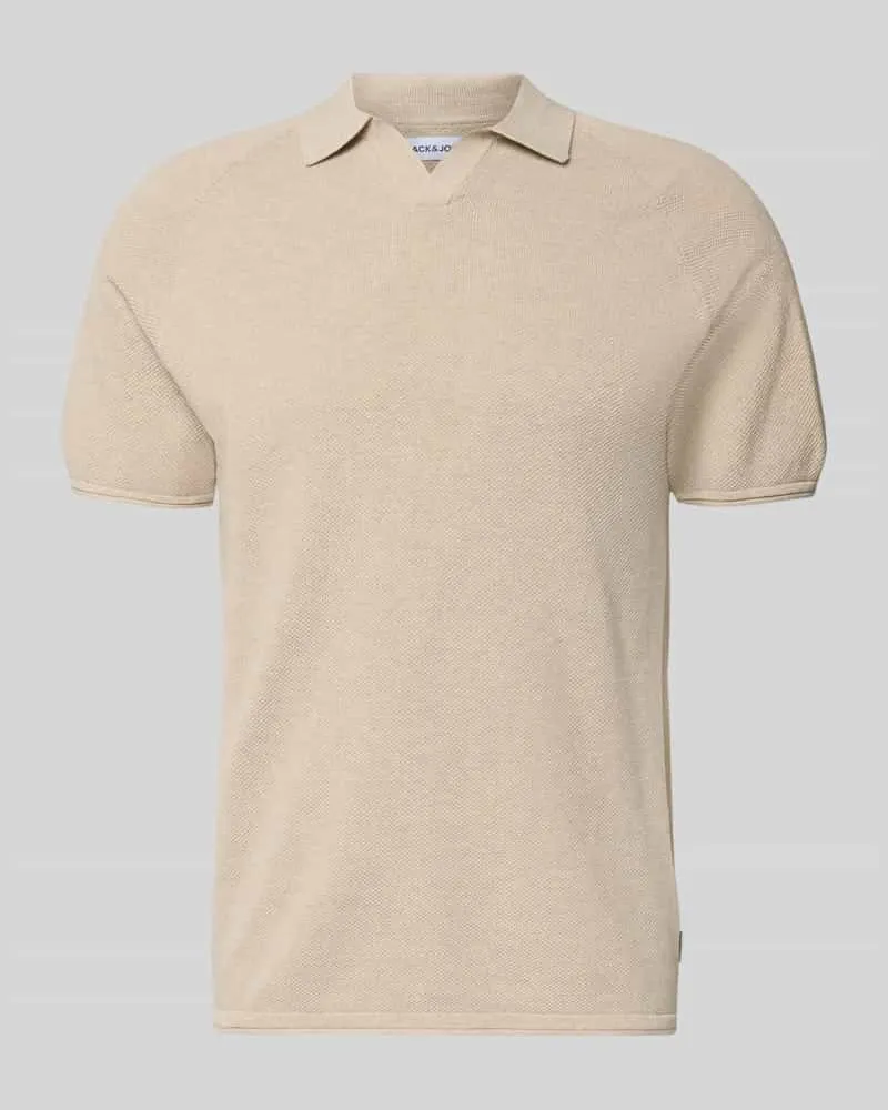 Jack & Jones Regular Fit Poloshirt mit Strukturmuster Modell 'HILL Beige