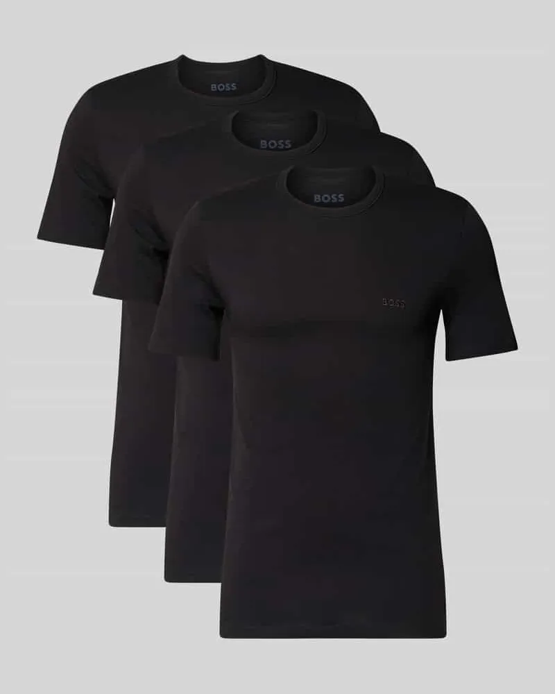 HUGO BOSS Regular Fit T-Shirt aus reiner Baumwolle im 3er-Pack Modell 'CLASSIC Black