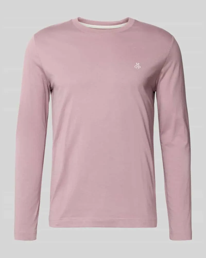 Marc O'Polo Shaped Fit Langarmshirt aus reiner Baumwolle Altrosa