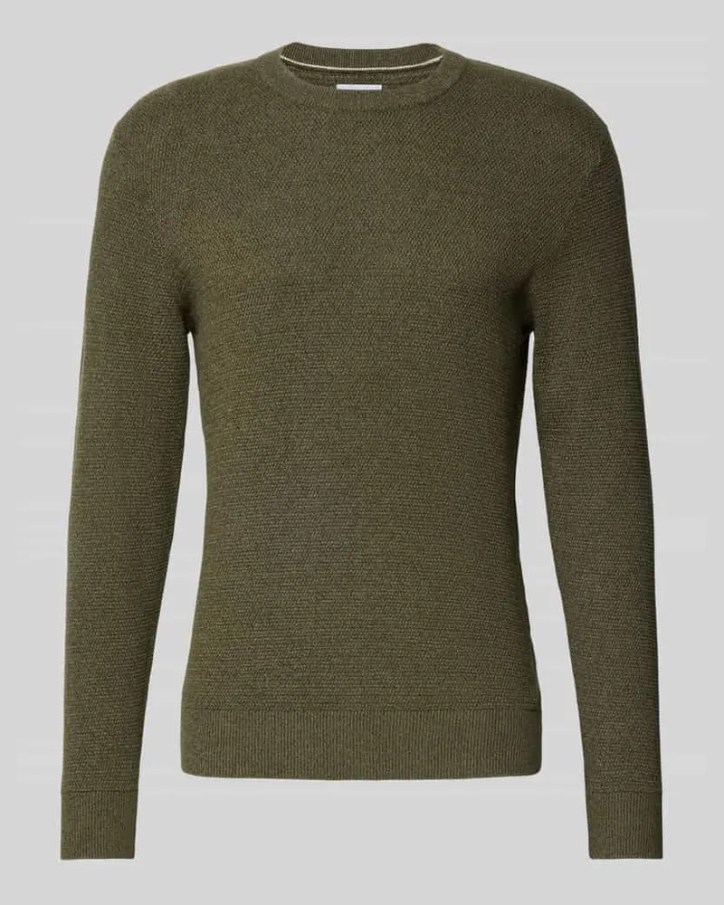 Jack & Jones Strickpullover aus reiner Baumwolle Modell 'Ryder Oliv