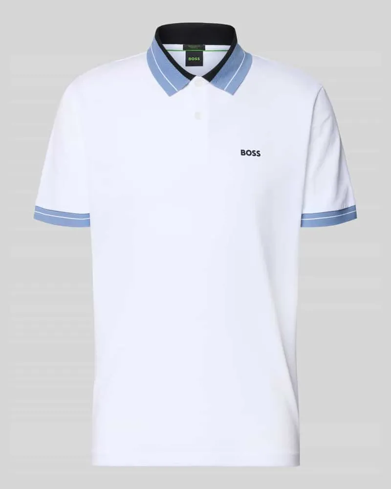 HUGO BOSS Regular Fit Poloshirt aus Baumwoll-Mix Modell 'PL_Member Weiss