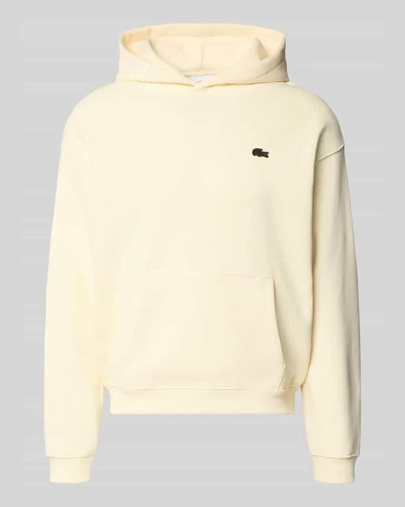 Lacoste Regular Fit Hoodie aus reiner Baumwolle Ecru