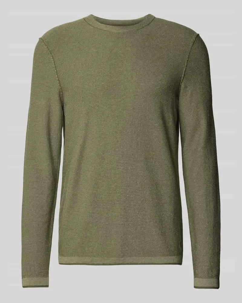 Marc O'Polo Regular Fit Strickpullover aus Baumwoll-Viskose-Leinen-Mix Mint