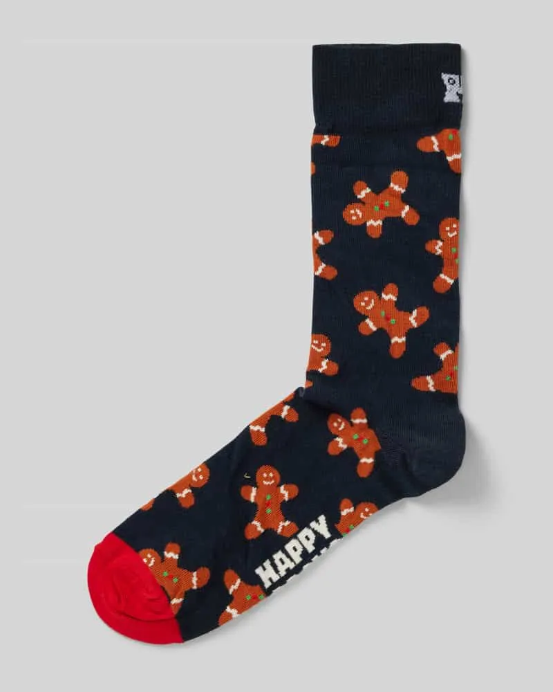 Happy Socks Socken mit Motiv-Stitchings Modell 'SMU GINGER BREAD 