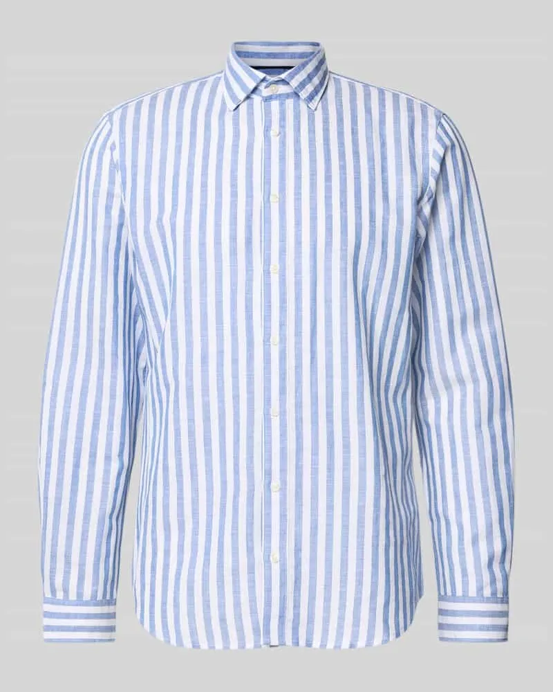 JAKE*S Slim Fit Freizeithemd aus Leinen-Mix 