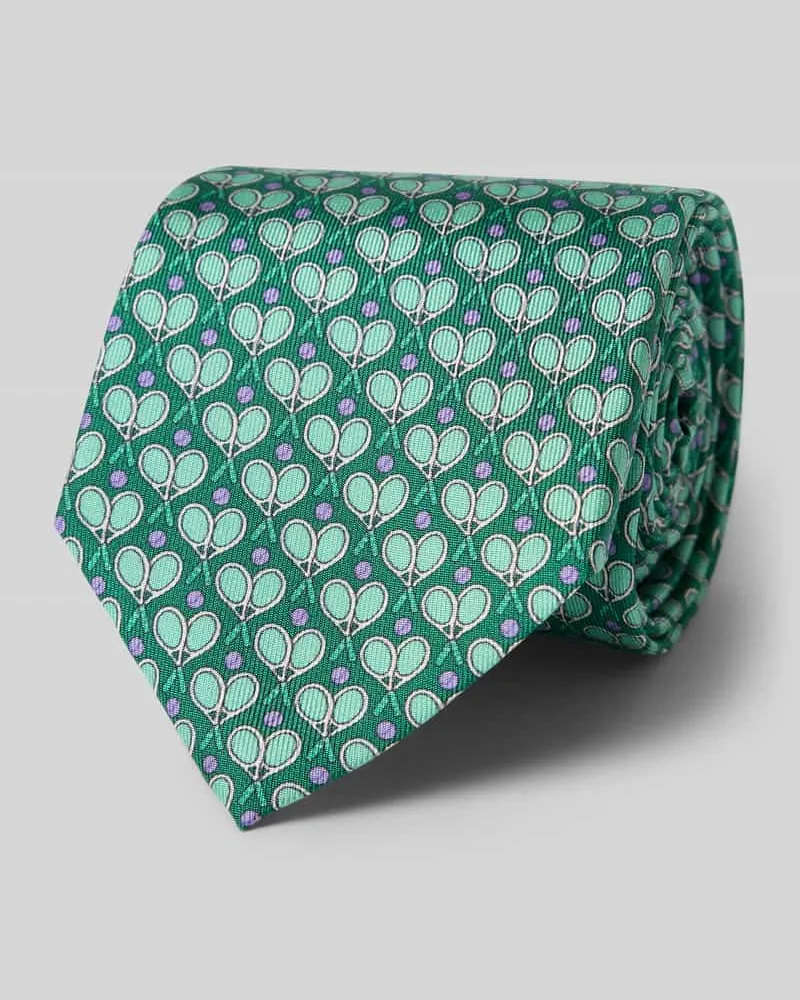 Blick Krawatte aus Seide mit Allover-Muster Gruen