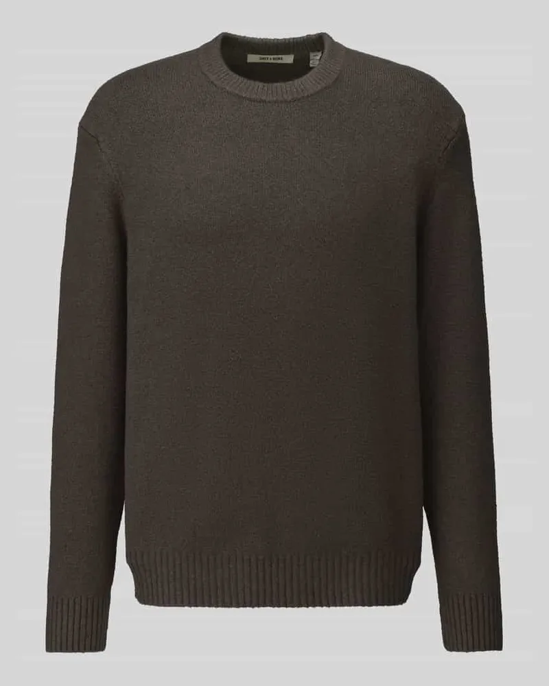 Only & Sons Relaxed Fit Pullover aus Baumwoll-Mix mit Woll-Anteil Modell 'JAMES Schlamm