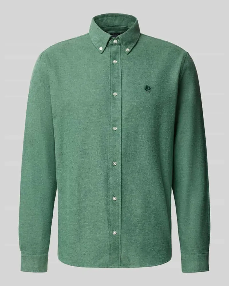 McNeal Regular Fit Freizeithemd aus reiner Baumwolle mit Label-Stitching Hellgruen