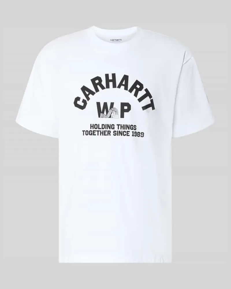 Carhartt WIP Regular Fit T-Shirt aus reiner Baumwolle Modell 'Column Weiss