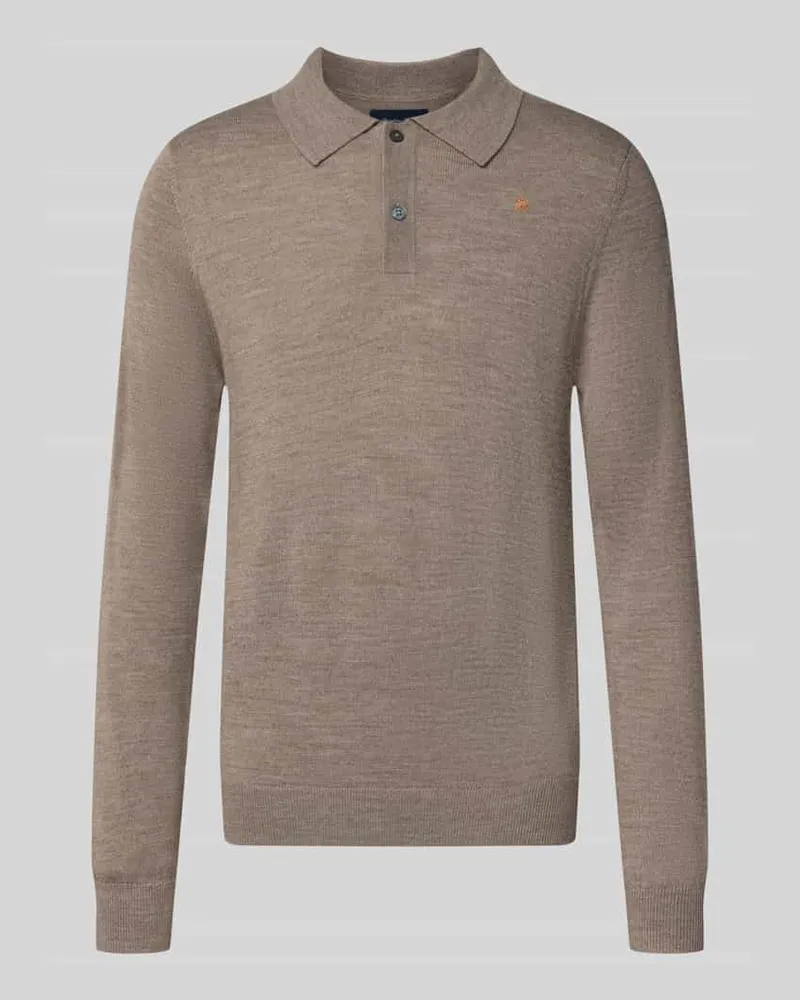 Christian Berg Regular Fit Poloshirt aus Woll-Mix Mud