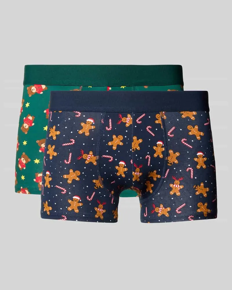 Christian Berg Trunks im Allover-Look im 2er-Pack Bottle