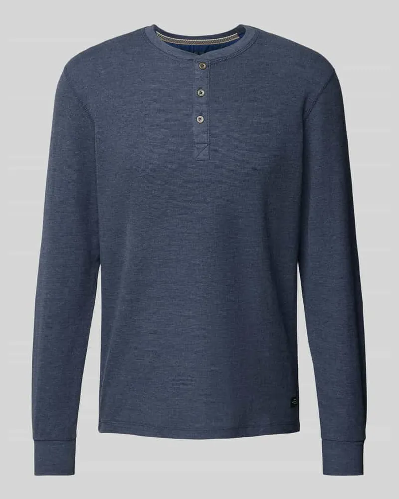 Blend Longsleeve mit Knopfleiste Marine