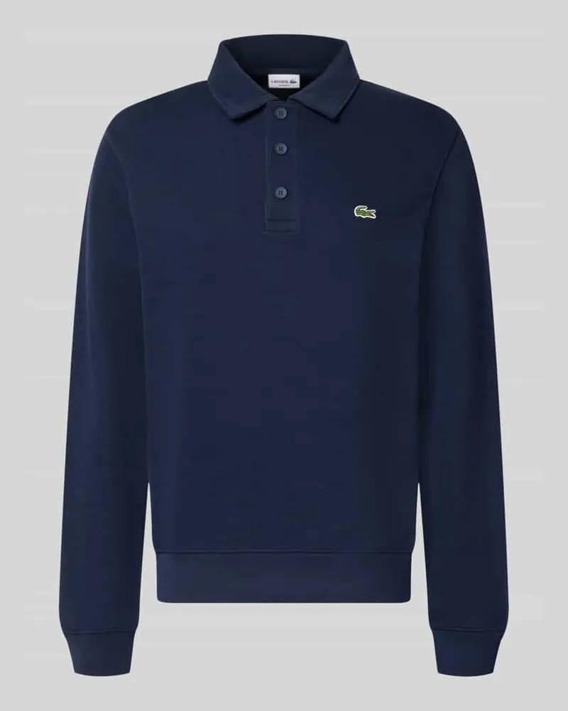 Lacoste Regular Fit Sweatshirt aus reiner Baumwolle Marine