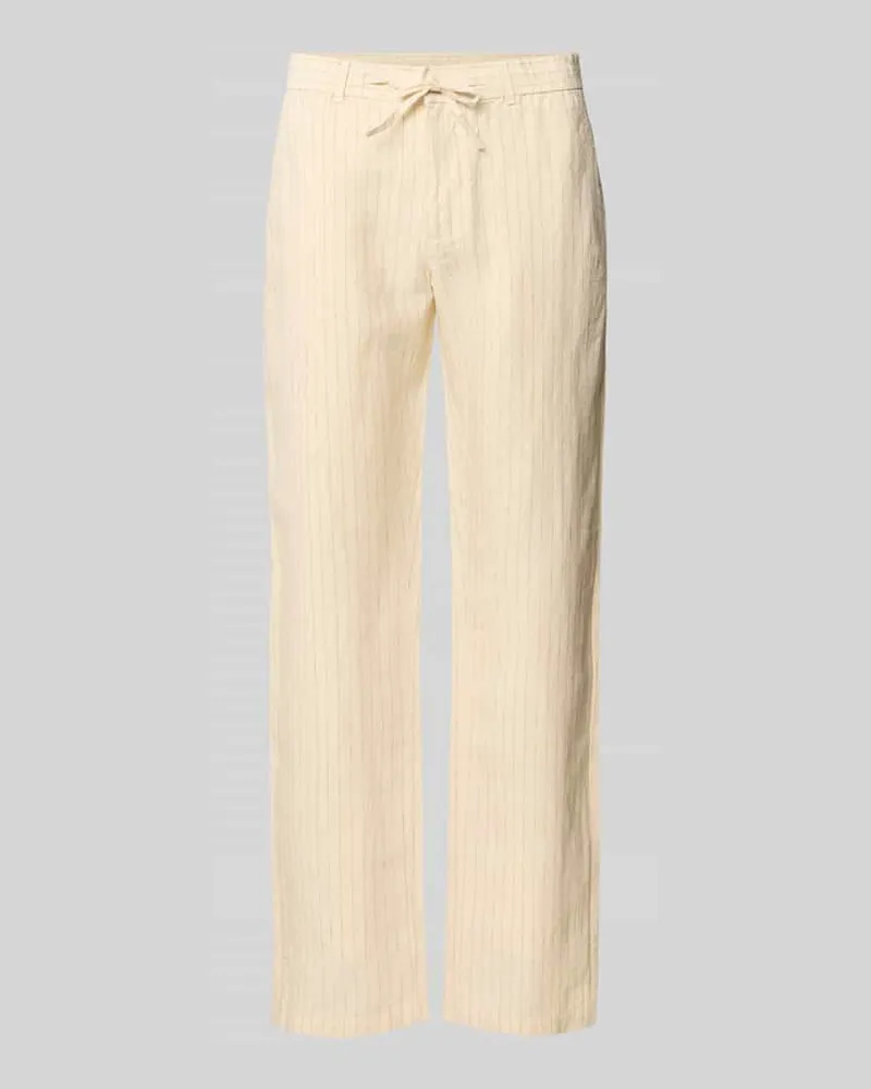 Gant Straight Fit Leinenhose mit Gesäßtaschen Offwhite
