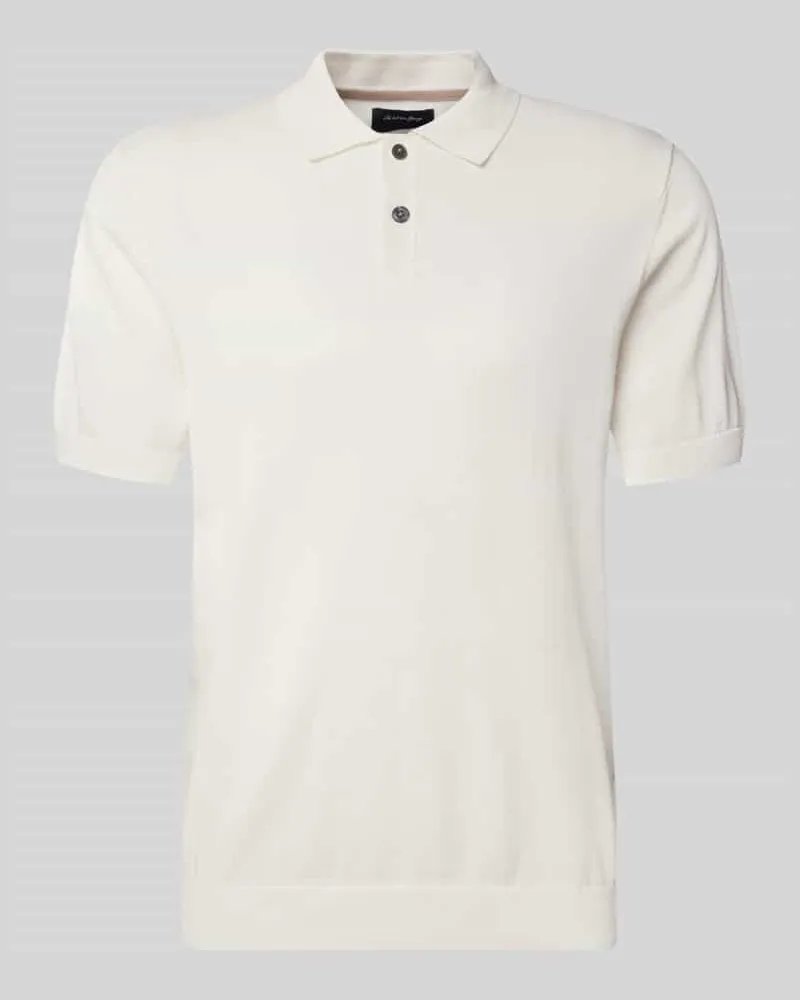 Christian Berg Regular Fit Poloshirt in Strick-Optik Offwhite