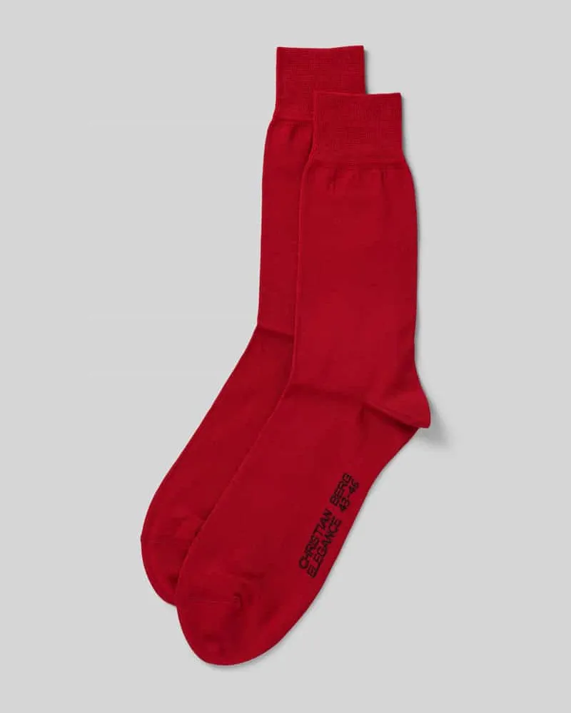 Christian Berg Socken mit Label-Print im 2er-Pack Rot