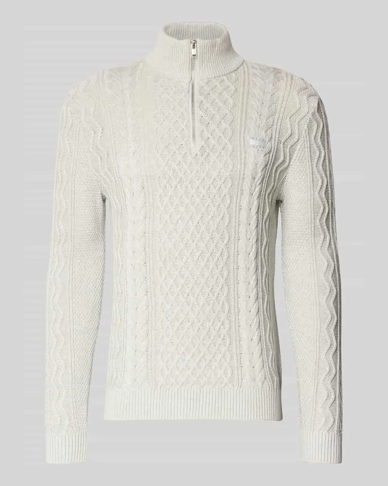 Tommy Hilfiger Regular Fit Strickpullover aus reiner Baumwolle Hellgrau