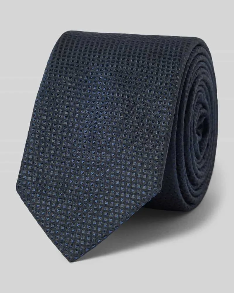 HUGO BOSS Seidenkrawatte mit feinem Strukturmuster 