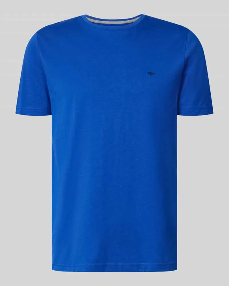 Fynch-Hatton T-Shirt mit Rundhalsausschnitt und Label-Stitching Royal