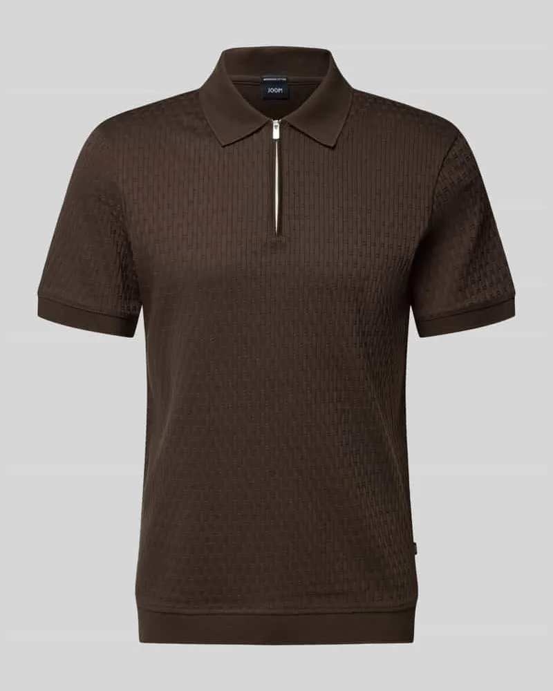 JOOP! Slim Fit Poloshirt mit Reißverschluss Modell 'Franciscojose Schoko