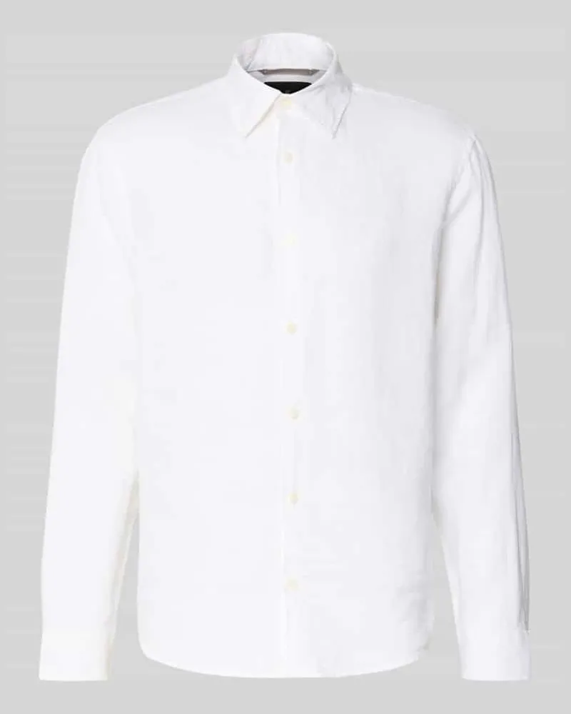 Jack & Jones Regular Fit Leinenhemd aus reinen Leinen Modell 'Lawrence Weiss