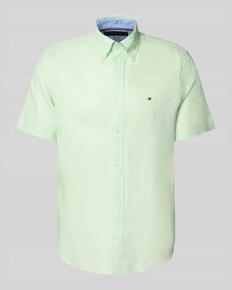 Tommy Hilfiger Regular Fit Freizeithemd aus Baumwoll-Leinen-Mix 