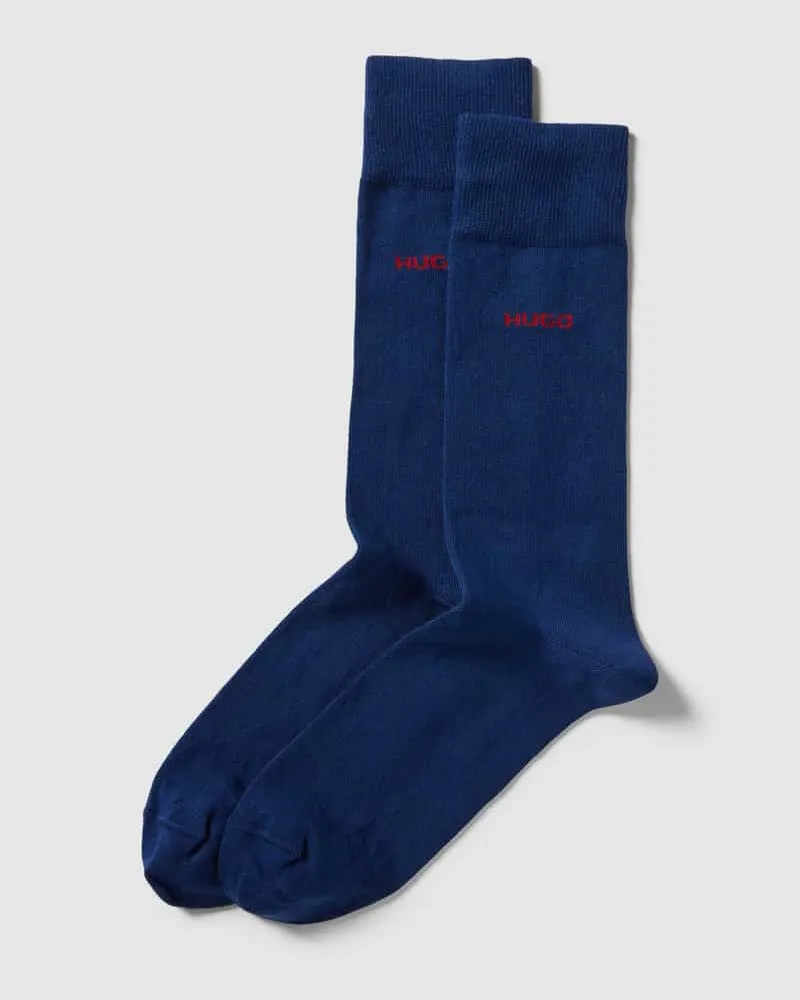 HUGO BOSS Socken mit Label-Detail im 2er-Pack Dunkelblau