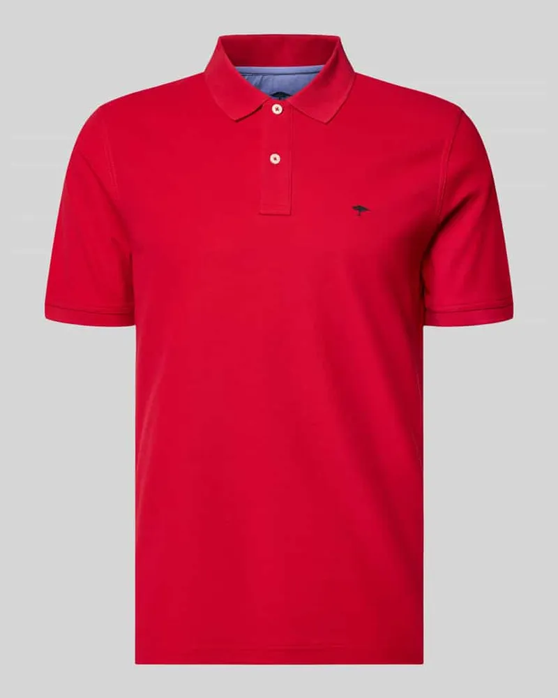 Fynch-Hatton Regular Fit Poloshirt mit Logo-Stitching Rot