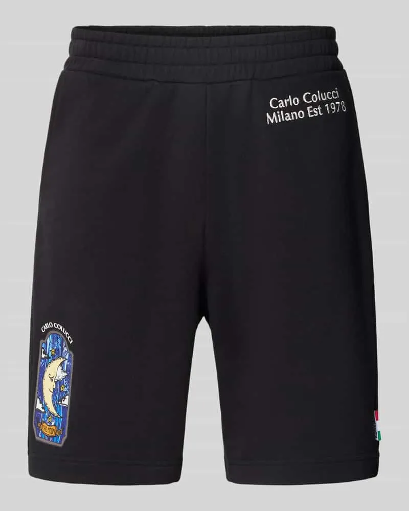 Carlo Colucci Sweatshorts mit Label-Print 