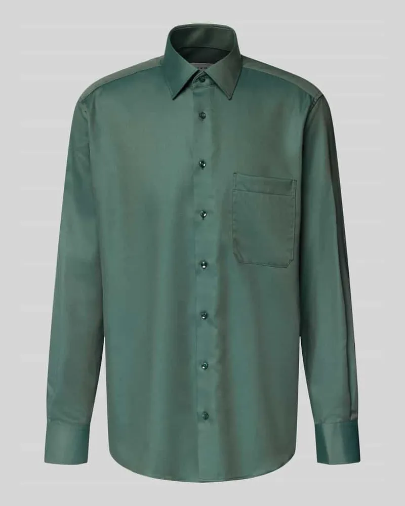 Eterna Comfort Fit Businesshemd mit Knopfleiste Dunkelgruen