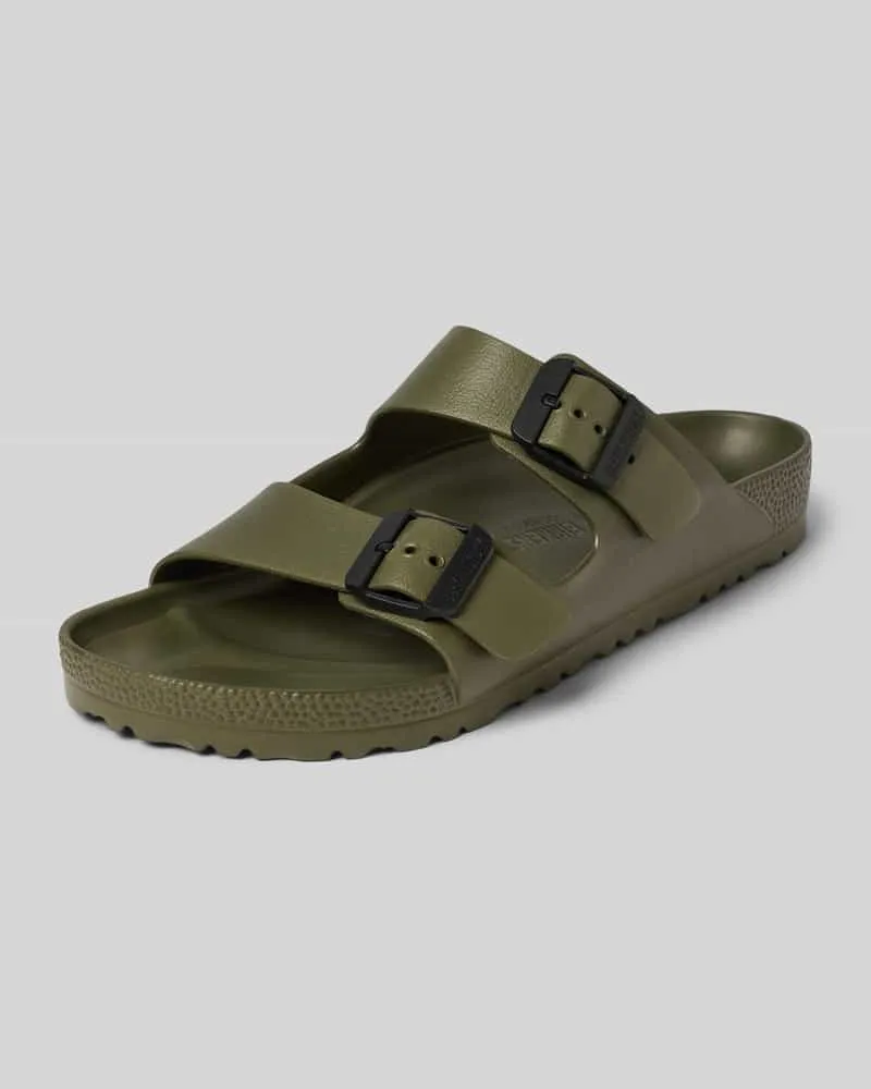 Birkenstock Slides mit Dornschließe Modell 'Arizona Oliv