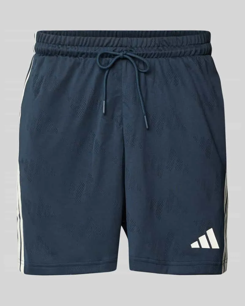 adidas Shorts mit elastischem Bund und Logo Dunkelblau
