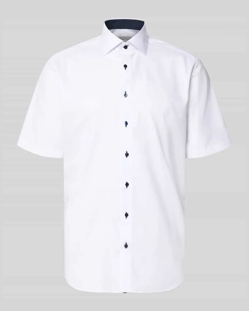 Eterna Regular Fit Business-Hemd aus Baumwolle mit Kentkragen Weiss