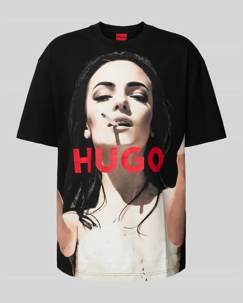 HUGO BOSS T-Shirt mit Label-Print Modell 'DUWEDIE 